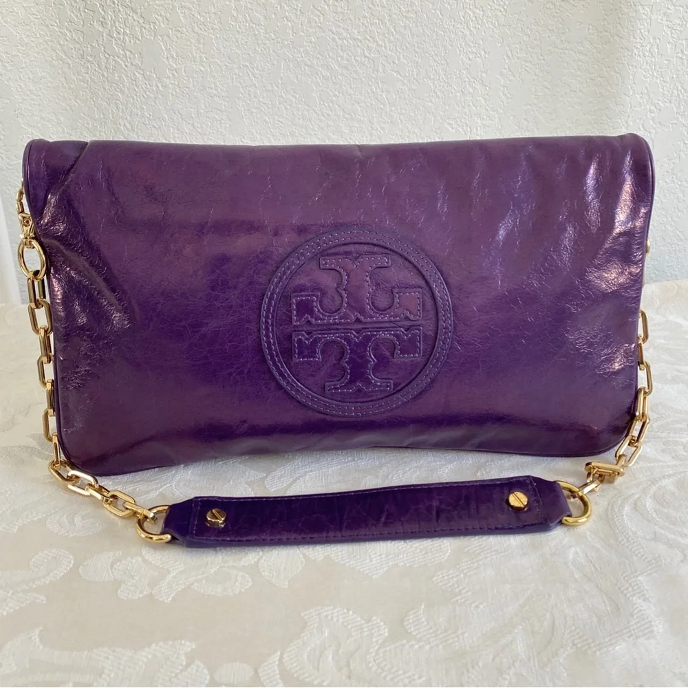 Tory Burch purple reva convertible bag